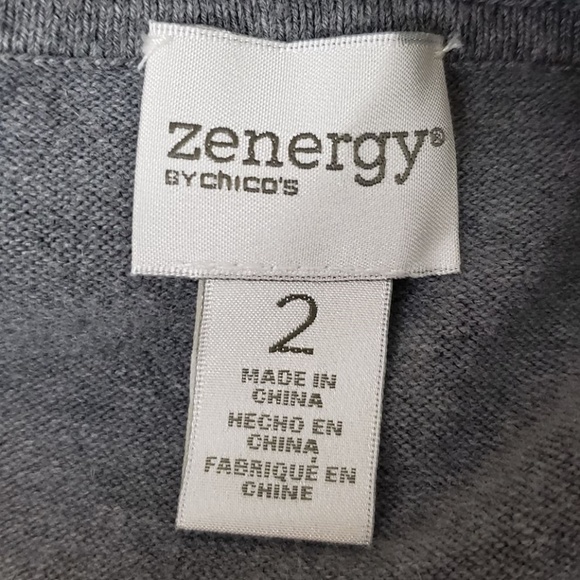 Grey Hooded Zip-up Sweatshirt Gold Bead Detail - Picture 4 of 4